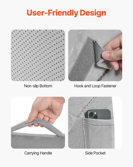 Bed Wedge Pillow for Sleeping, Adjustable Orthopedic Bed Wedge, 25D High-Density Foam Filling & Soft Washable Cover, Post Surgery Pillow for Acid Reflux, Back Pain, Snoring Relief, Light Grey