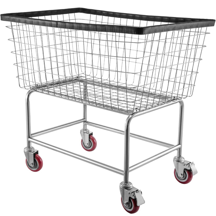 VEVOR Wire Laundry Cart Wire Laundry Basket 4.5 Bushel Heavy Duty w/ 5'' Wheels