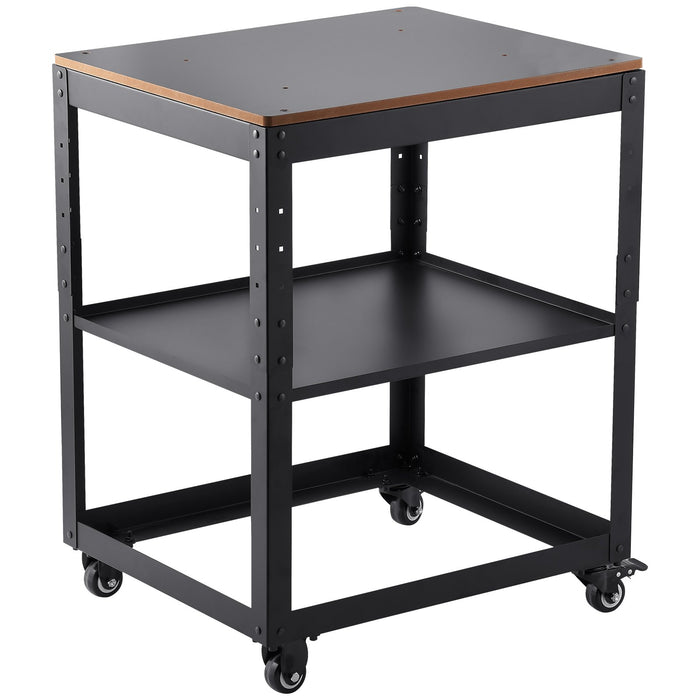 VEVOR Planer Stand, 100 lbs / 45 kg heavy loads, Three-Gear Height Adjustable Thickness Planer Table,with 4 Stable Casters & Storage Space, for most planers, saws, bench-top machines, power tools