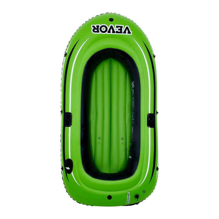 VEVOR Inflatable Boat, 2-Person Inflatable Fishing Boat, Strong PVC Portable Boat Raft Kayak, Includes 1158 mm Aluminum Oars, High-Output Pump and Fishing Rod Holders, 227 kg Capacity for Adults, Kids