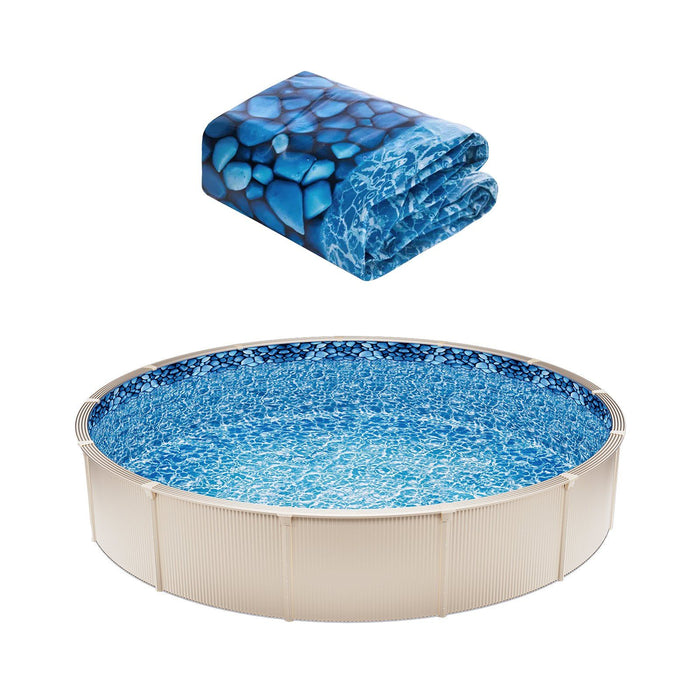 27-ft Round Above Ground Pool Liner, Unibead Pool Liners, Standard Gauge, 52inch Wall Height, Designed for Steel Sided Above-Ground Swimming Pools