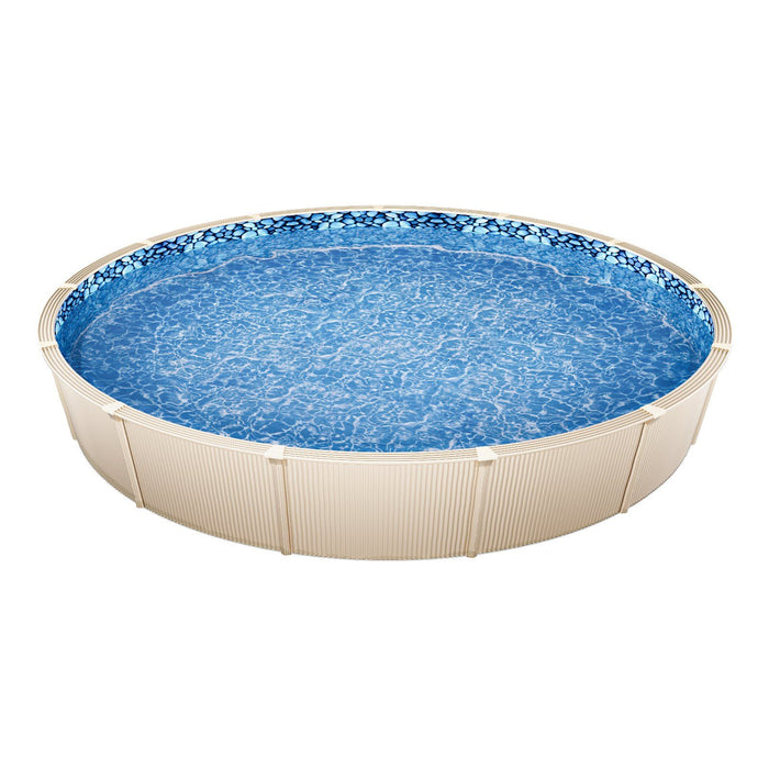 Pool Liner, 30ft Round Pool Liner, Uinbead Style, Durable Vinyl Pool Liner, Standard Gauge, 52in Wall Height, Pool Liner Replacement for Steel Sided Above-Ground Swimming Pools