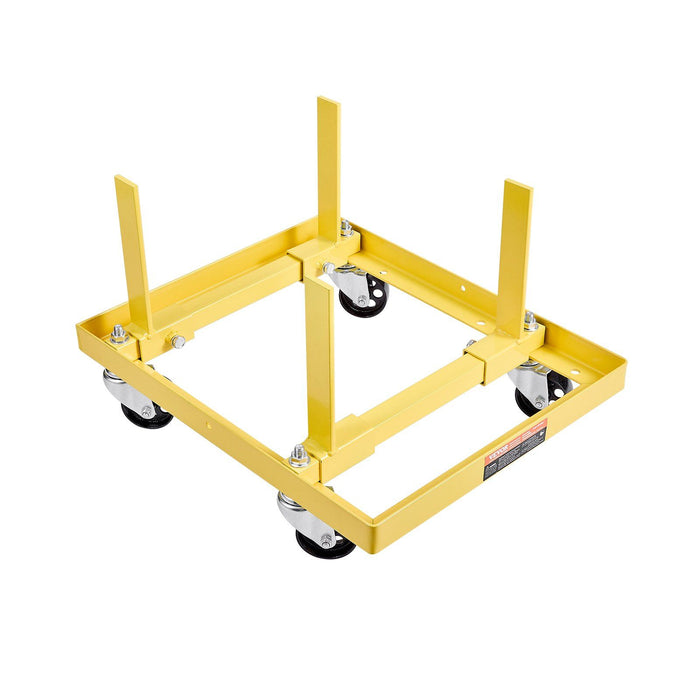 Engine Stand, 340 KG Load Capacity Engine Motor Stand with Adjustable Width & Length, Heavy-Duty Steel Motor Holder with 4 Swivel Casters and 2 Ratchet Straps, Suitable for Most Engines