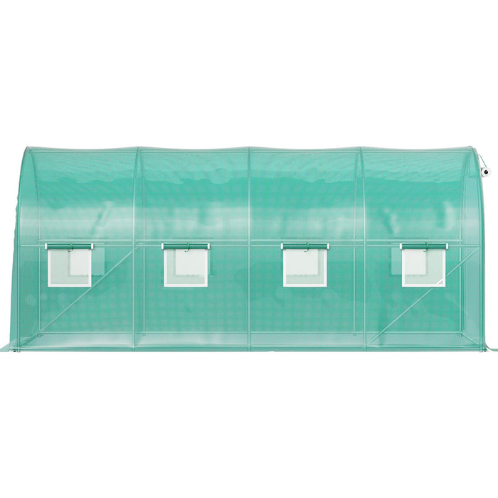 VEVOR Walk-in Tunnel Greenhouse Galvanized Frame & Waterproof Cover 15x7x7 ft
