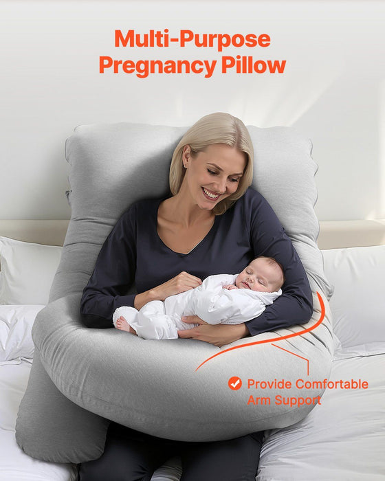 Pregnancy Pillow, G-Shaped Maternity Pillow, Full-Body Support Pillow with Removable & Washable Cover, Soft and Breathable Pregnancy Body Pillows for Back, Belly, Hips, Legs Relief
