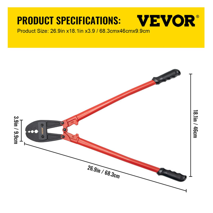 762mm/30" Hand Swager, Swaging Tool for 5/32", 1/4" and 5/16" Aluminum/Copper Sleeves