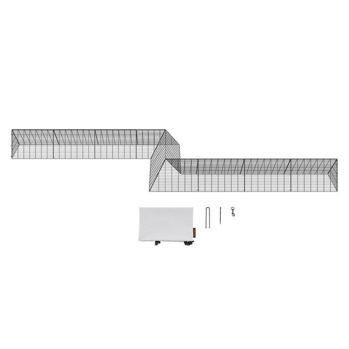 VEVOR Chicken Tunnels, 729 x 200 x 61.5cm(LxWxH) Chicken Tunnels for Yard, Portable Chicken Tunnels for Outside with Corner Frames, 2 Sets, Suitable for Chickens, Ducks, Rabbits