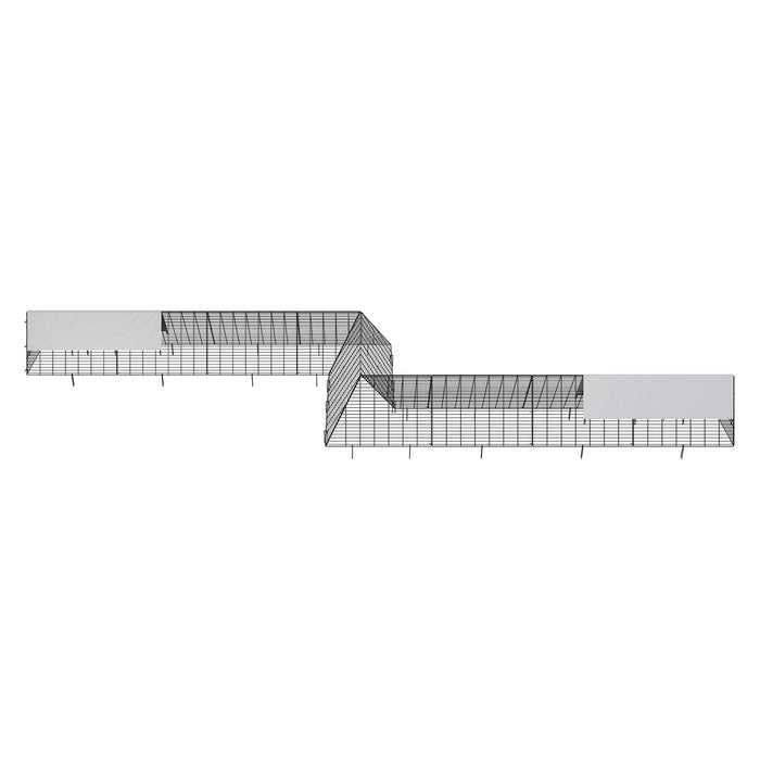 VEVOR Chicken Tunnels, 729 x 200 x 61.5cm(LxWxH) Chicken Tunnels for Yard, Portable Chicken Tunnels for Outside with Corner Frames, 2 Sets, Suitable for Chickens, Ducks, Rabbits