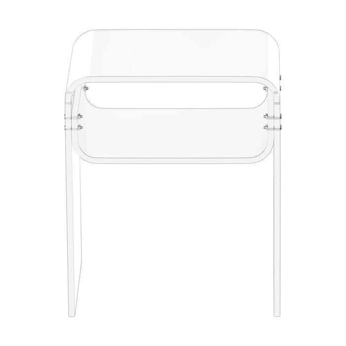 VEVOR Acrylic Side Table, 2 Tiers Clear Bedside Table with Storage Shelf, Modern Rectangle Acrylic End Desk, Transparent Thick Nightstand for Bedroom, Living Room, Study, 30 x 40 x 50 cm (Clear)