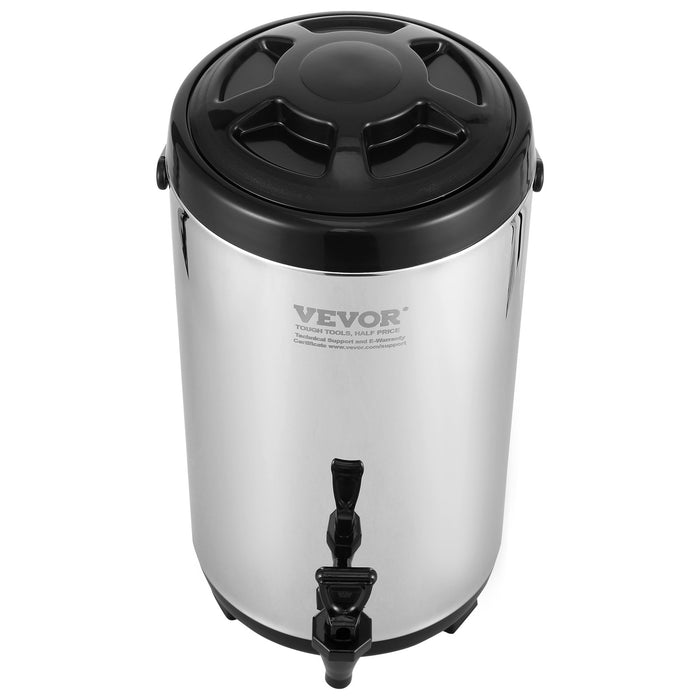 VEVOR Stainless Steel Insulated Beverage Dispenser, 9.2 Liter, Thermal Hot and Cold Drink Server Dispenser with Spigot Handle, Food-grade for Hot Tea Coffee Water Restaurant Drink Shop