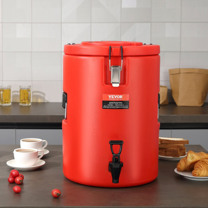 VEVOR Stainless Steel Insulated Beverage Dispenser, 17.2 Liter, Thermal Hot and Cold Drink Server Dispenser with Spigot Handle, Food-grade for Hot Tea Coffee Water Restaurant Drink Shop