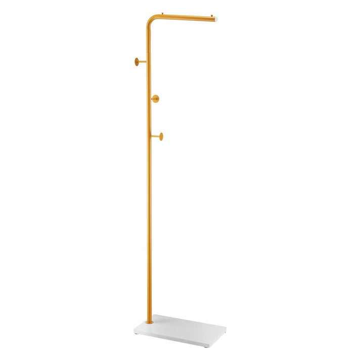 VEVOR Coat Rack, Freestanding Coats Rack Stand with Quartz Stone Base & 3 Round Hooks, Free Standing Hall Coat Tree for Entryway, Bedroom, Living Room, Stylish Clothes Hanger Stand for Coats, Hat, Bag