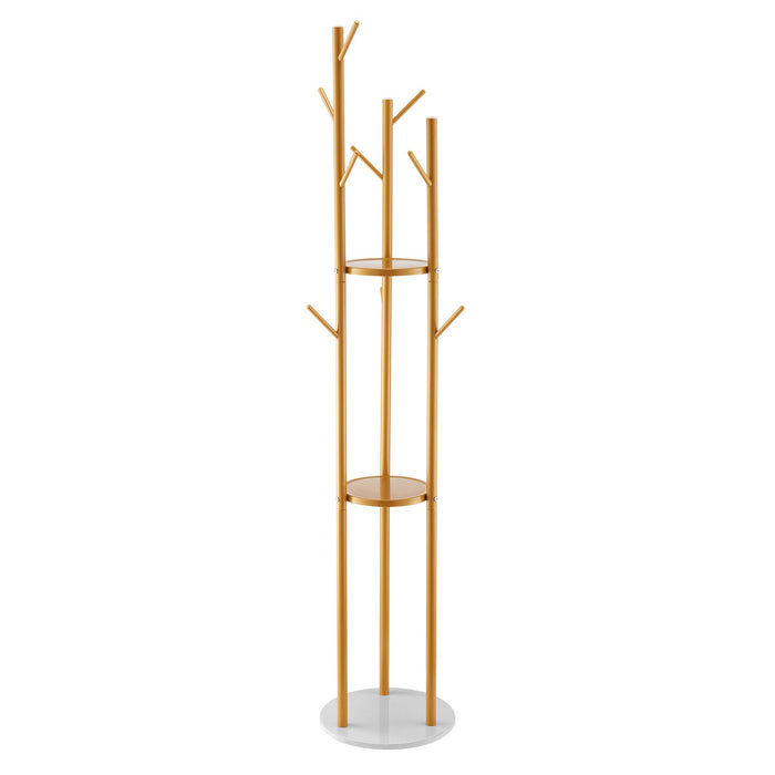 VEVOR Coat Rack, Freestanding Coat Rack Stand with Quartz Stone Base & 9 Hooks, Free Standing Hall Coat Tree for Entryway, Bedroom, Office, Living Room, Modern Clothes Hanger for Coat, Hat, Scarf, Bag