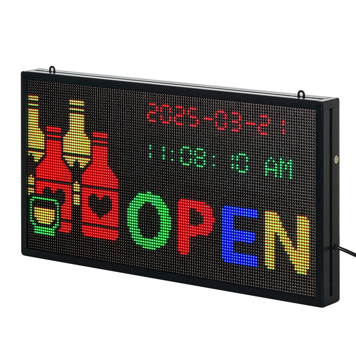 VEVOR 27x14in Programmable LED Sign Digital Scrolling Display Board P5 Fullcolor