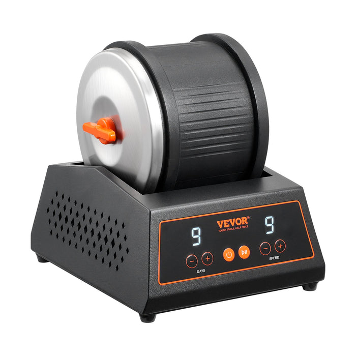 VEVOR Rock Tumbler Machine 4 lbs Rock Polishing Kit 9 Speed 9-Day Timer Steel