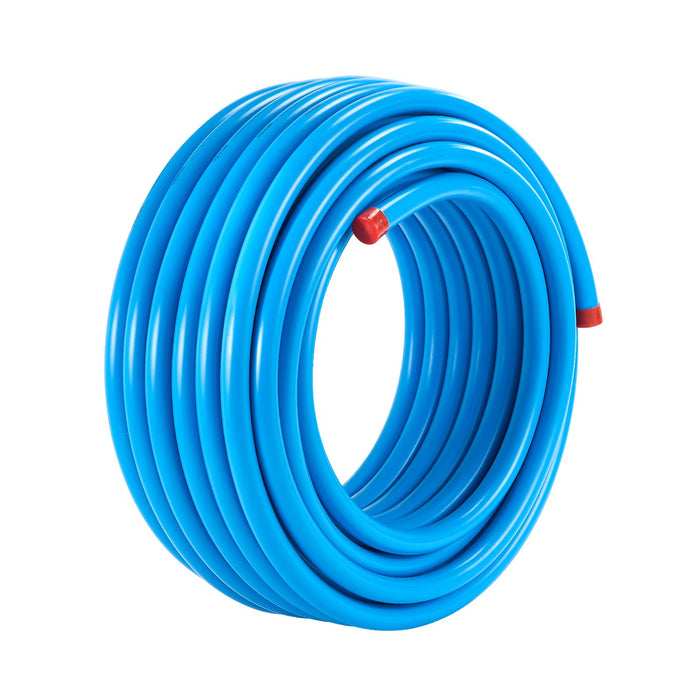VEVOR Air Compressor Line Kit, 100FT x 3/4", HDPE-Aluminum Compressed Air Piping System, Leak-Proof, Pressure-Resistant & Easy-to-Install, Compressed Air Line Tubing Kit for Garages Workshops, Blue