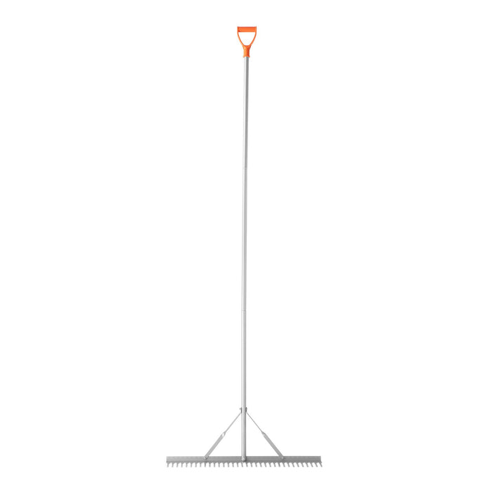 VEVOR Landscape Rake, 914 mm Wide Head 2590 mm Handle, Large Heavy Duty Aluminum Landscaping Leaf Rake Tool, Asphalt Level for Loosening Soil, Garden & Yard, Pond Gravel & Beach Lawn Care, 15.8m Rope