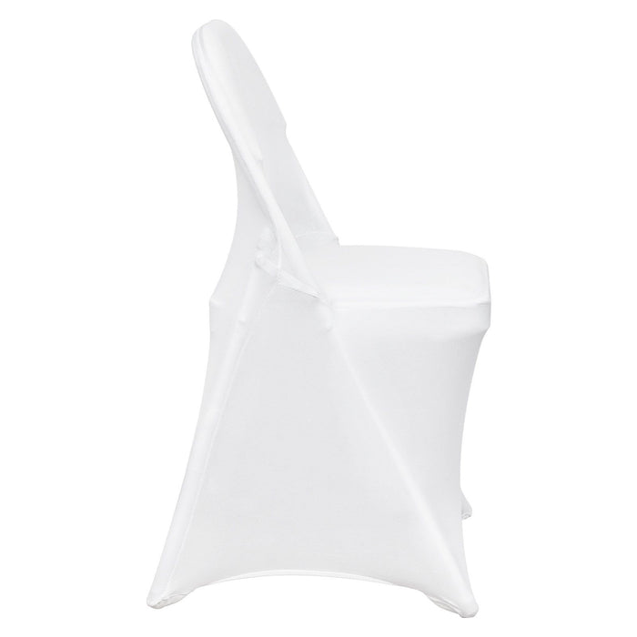 Stretch Spandex Folding Chair Covers, Universal Fitted Chair Cover, Removable Washable Protective Slipcovers, for Wedding, Holiday, Banquet, Party, Celebration, Dining (50PCS White)
