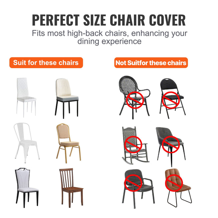 VEVOR Stretch Spandex Folding Chair Covers, Universal Fitted Chair Cover, Removable Washable Protective Slipcovers, for Wedding, Holiday, Banquet, Party, Celebration, Dining (50PCS Black)