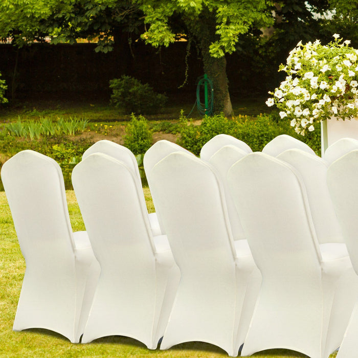 Stretch Spandex Folding Chair Covers, Universal Fitted Chair Cover, Removable Washable Protective Slipcovers, for Wedding, Holiday, Banquet, Party, Celebration, Dining (30PCS Beige)
