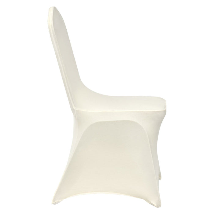 Stretch Spandex Folding Chair Covers, Universal Fitted Chair Cover, Removable Washable Protective Slipcovers, for Wedding, Holiday, Banquet, Party, Celebration, Dining (50PCS Beige)
