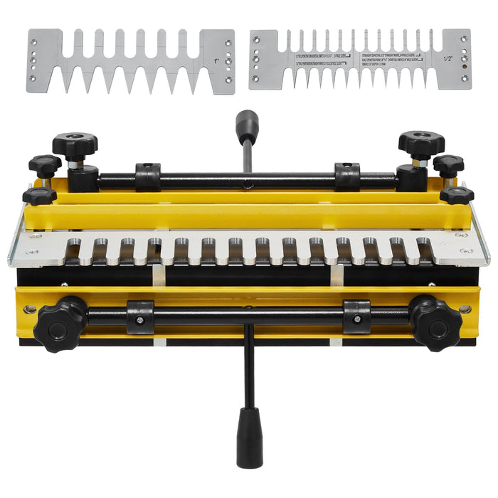 VEVOR Dovetail Jig, 310 mm Width, Dove Tailing Router Jigs with 4 Router Bits & 6 Templates, Precise Alignment Dove Tail Jig, Mortise and Tenon Woodworking Tools for Furniture & Wood Cabinet Making