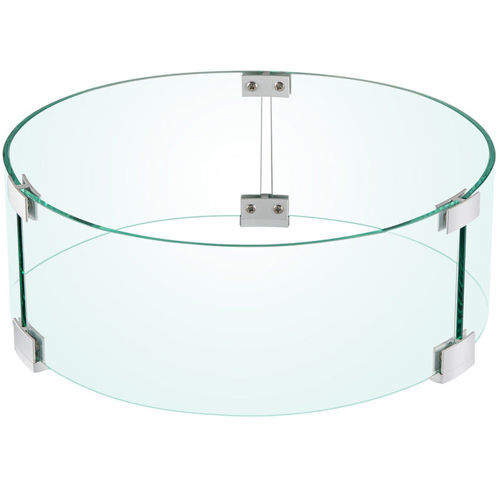 Fire Pit Wind Guard Tempered Glass Flame Guard 17x17x6 In 1/4-In Thick