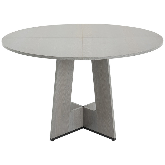 VEVOR Round Dining Table, 47 inch Wood Table for 4-6 Person, Farmhouse Circle Dinner Furniture, Rustic Leisure Tables with Thick Wooden Legs, for Home Kitchen Living Room, Grey (Only Table)