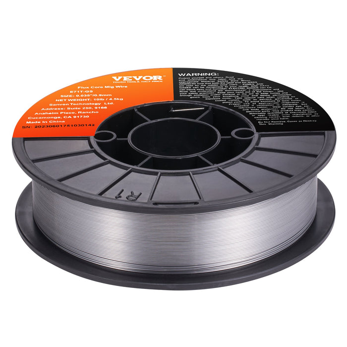 VEVOR Flux Core MIG Welding Wire E71T-GS 0.035" 10LB Gasless Mild Steel MIG Wire