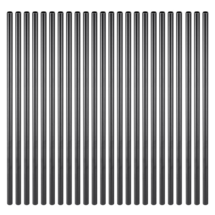 VEVOR Staircase Balusters 101 Pack, 660 mm Aluminum Stair Balusters, 19 mm Water-Proof Round Metal Spindle Railing, Hollow Deck Railing with Rail Caps & Screws for Stairs, Porch, Patio, Matte Black