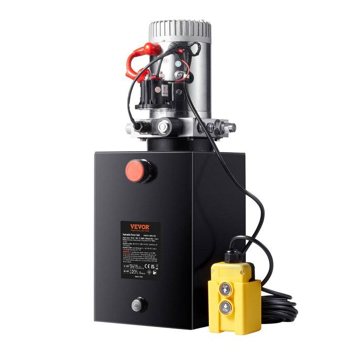 Hydraulic Pump, 20 Quart Hydraulic Power Unit, Single Acting Dump Trailer Pump, 0.91 GPM Flow Rate, 3200 PSI Max Relief Pressure, DC 12V Hydraulic Pump for Dump Trailer Car Lifting