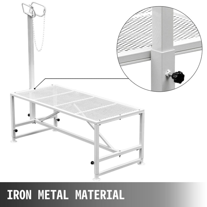 Livestock Stand 51x23 inches, Trimming Stand with Straight Head Piece, Goat Trimming Stand Metal Frame Sheep Shearing Stand Livestock Trimming Stands