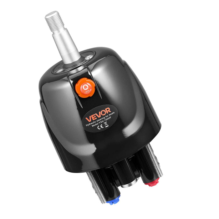 VEVOR Hydraulic Steering Kit, 150 HP, Marine Boat Hydraulic Steering System, with 6.9 MPa/1000 psi Helm Pump, Two-Way Lock Cylinder, and 6 m High-Strength Hoses, for Single Station, Single-Engine Use