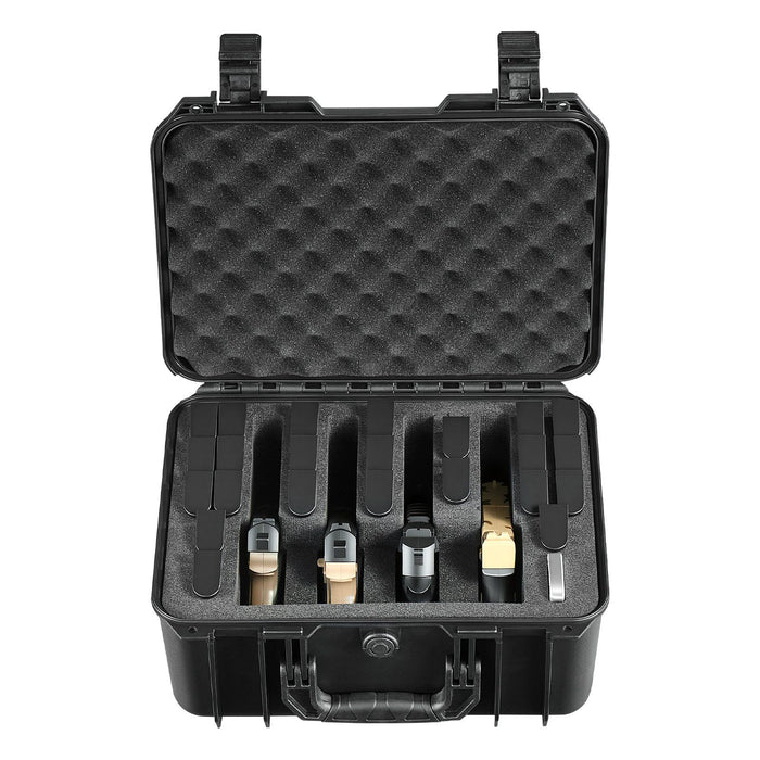 Hard Pistol Case, Heavy Duty Hard Gun Case with XPE Foam Lining, Waterproof Pistol Storage Box with Customizable Interior & Handle for Gun, Lenses, Camera, Gear, TSA Compliant, 404x319x192 mm