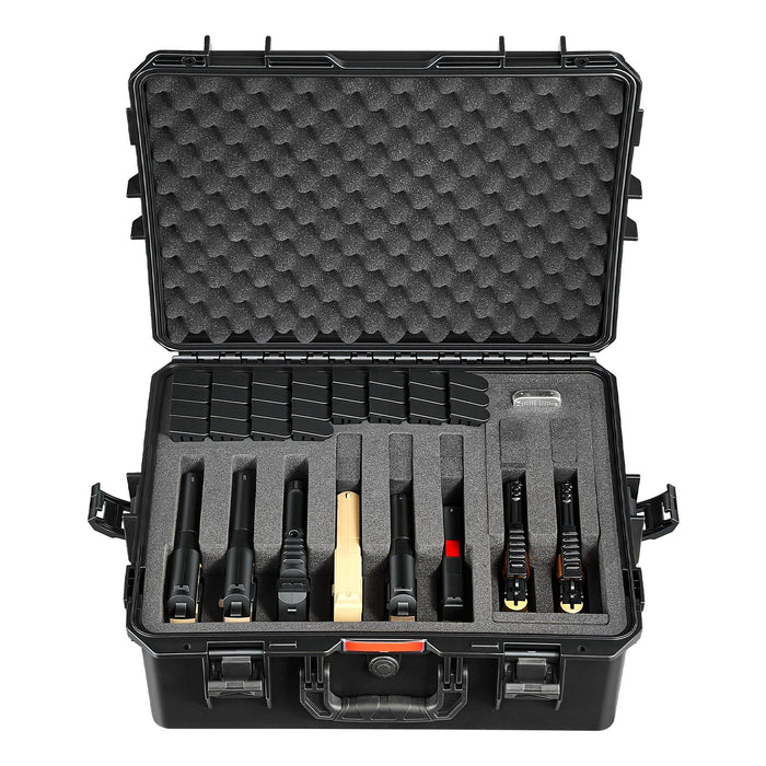 Hard Pistol Case, Heavy Duty Hard Gun Case with XPE Foam Lining, Waterproof Pistol Storage Box with Customizable Interior & Handle for Gun, Lenses, Camera, Gear, TSA Compliant, 556x455x225 mm
