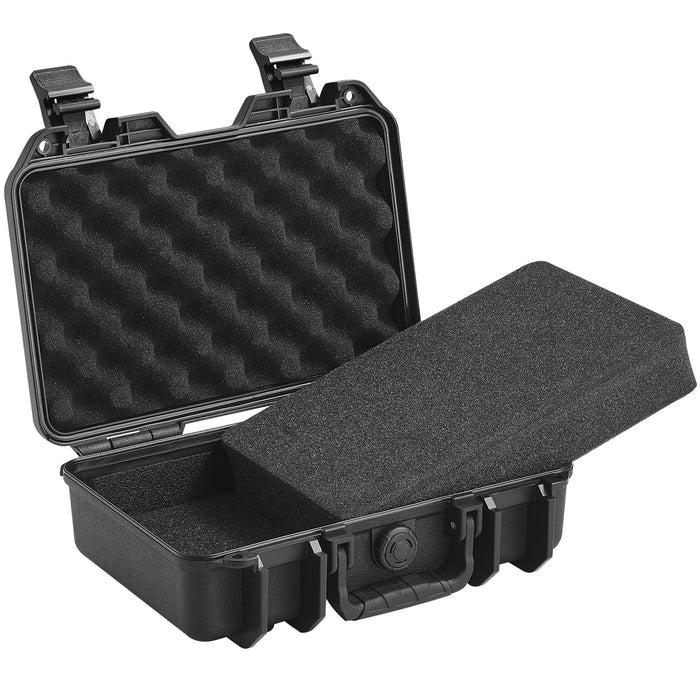 VEVOR Hard Pistol Cases with Pre-cut PU Foam, Waterproof & Dustproof Hard Gun Case for 1 Pistol, 12.59×9.01×4.4 in Lockable Pistol Case, Black