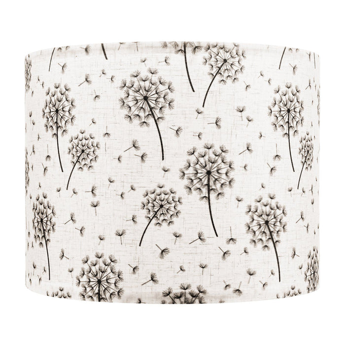 Drum Lamp Shade 2 Set, 33 cm Top x 33 cm Bottom x 25 cm High, Medium Drum Linen Lampshade, Replacement Lamp Shade for Table Lamps Floor Lamps, Easy Assembly Required (Light Dandelion Pattern)