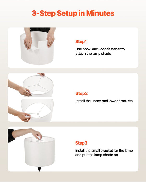 Drum Lamp Shade, 33 cm Top x 33 cm Bottom x 25 cm High, Medium Drum Linen Lampshade, Replacement Lamp Shade for Table Lamps Floor Lamps Pendant Lights, Easy Assembly Required (Off-white Linen)