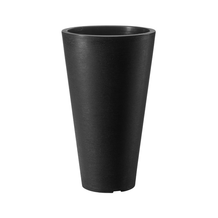 VEVOR Tall Planter, Set of 2 Tall Round Tapered Planters, 59 cm Large Modern Gardening and Flower Plastic Pots, Decorative Tall Black Planter with Drainage Hole, for Porch, Patio, Indoor & Outdoor