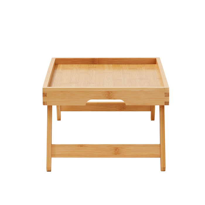 VEVOR Bed Tray Table with Foldable Legs, Bamboo Breakfast Tray for Sofa, Bed, Eating, Snacking, and Working, Folding Serving Laptop Desk Tray, Portable Food Snack Platter for Picnic, 40x28 cm
