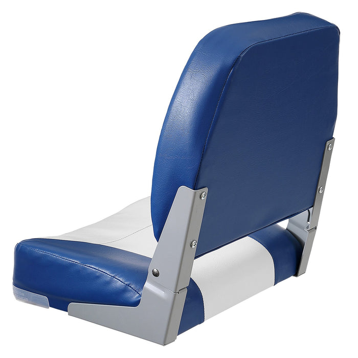 VEVOR Boat Seat, 480 mm Low Back Boat Seat, Folding Boat Chair with Thickened Sponge Padding and Hinge, Fold-Down Boat Captain Chair for Fishing Boat, Sightseeing Boat, Speedboat, Canoe, 1-Piece