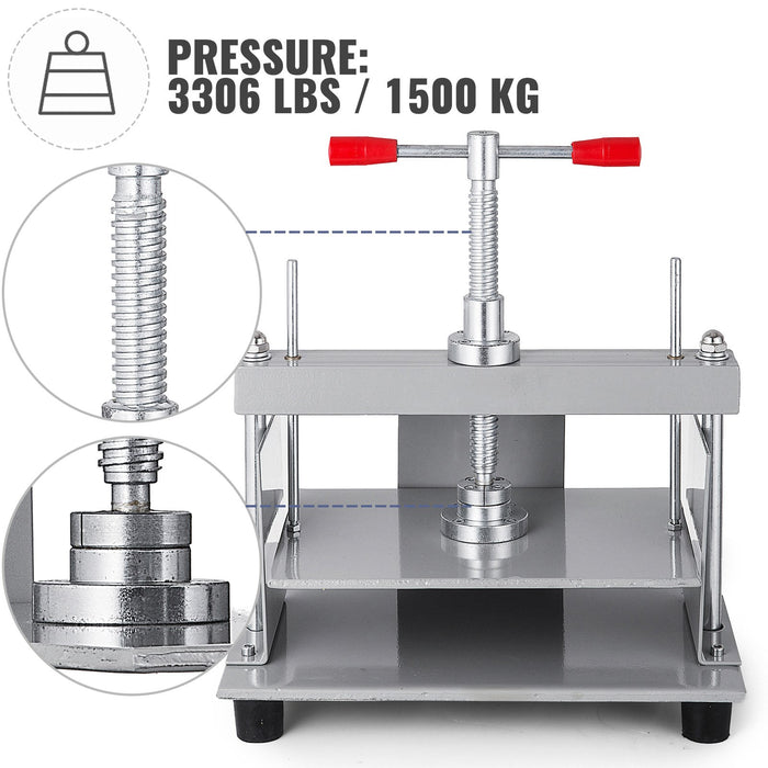 VEVOR Manual Paper Press Machine, 12x8.6 inch for A4 Sized Papers Flatting Machine, 10cm Thickness Steel Frame Manual Flat Paper Press Machine, Papermaking Book Press