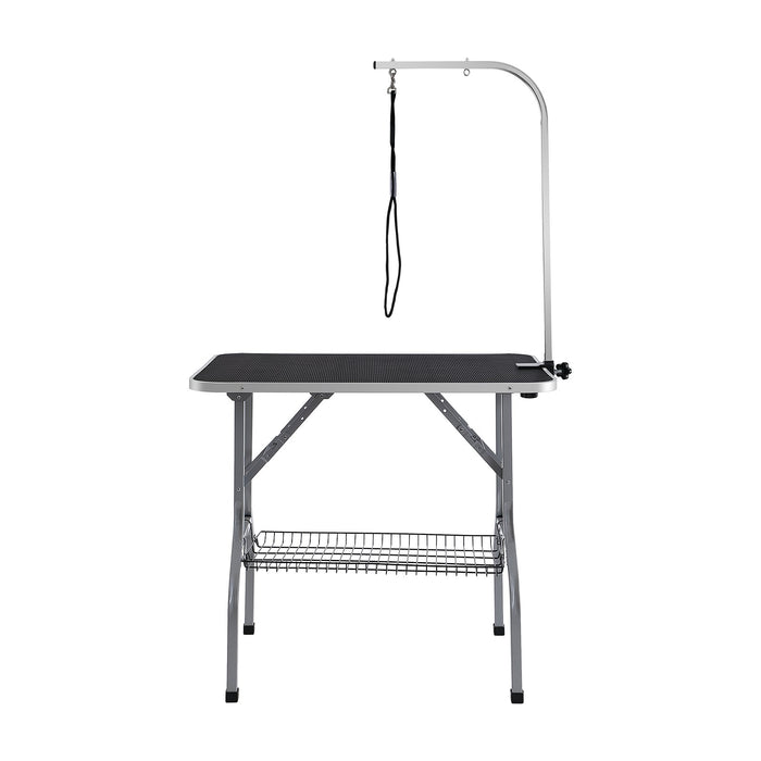 VEVOR Pet Grooming Table Arm with Clamp, 915 x 610mm Dog Grooming Station, Foldable Pets Grooming Stand for Medium and Small Dogs, Free No Sit Haunch Holder with Grooming Loop, Bearing 149.7kg