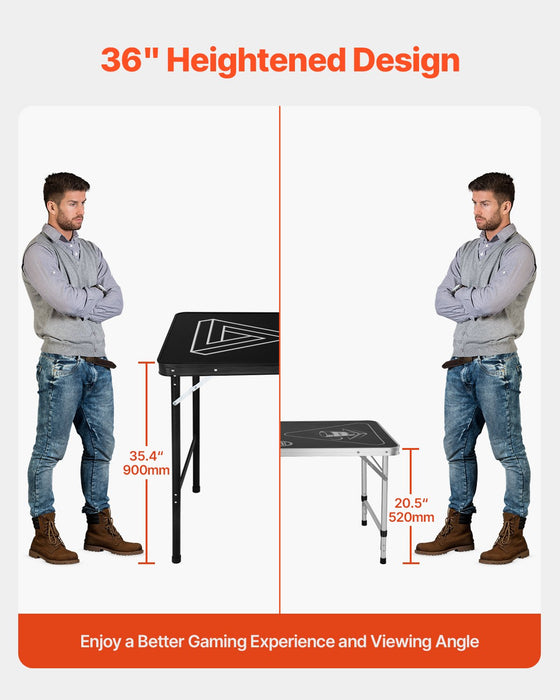 VEVOR 2.4 m Folding Beer Pong Tailgate Table Party Drinking Game Carrying Handle