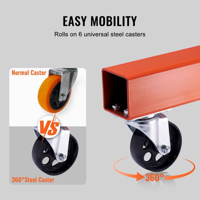 VEVOR Hydraulic Engine Hoist with Lever, 2000KG Heavy-duty Cherry Picker Shop Crane, Foldable Engine Crane and Engine Hoist leveler for Auto Repair, Motors, Weights Lifting, Loading