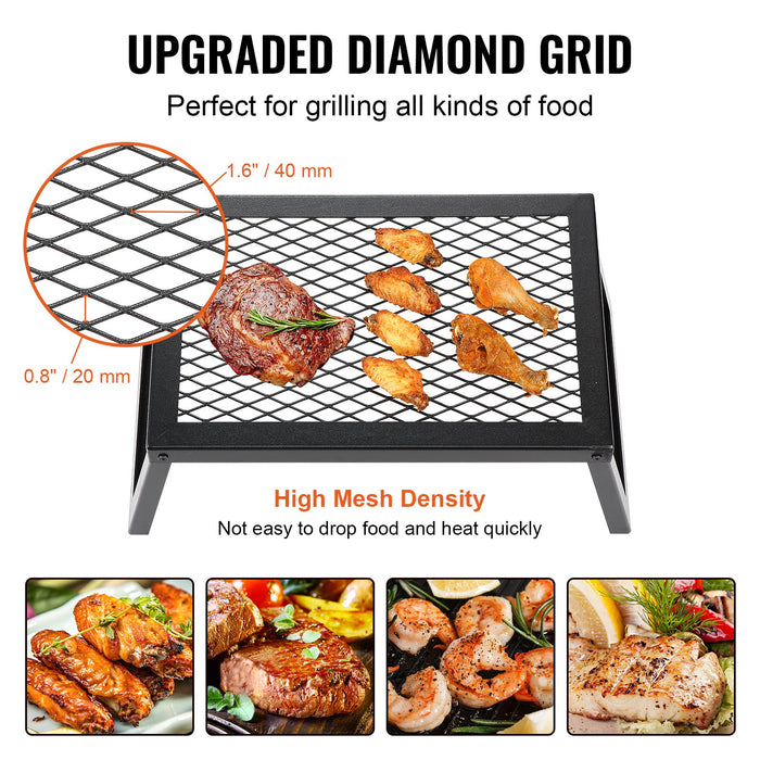 VEVOR Folding Campfire Grill Portable Camping Fire Pit Steel Outdoor BBQ Picnic