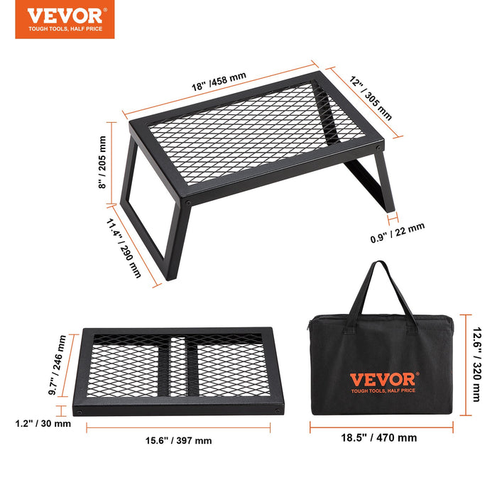 VEVOR Folding Campfire Grill Portable Camping Fire Pit Steel Outdoor BBQ Picnic