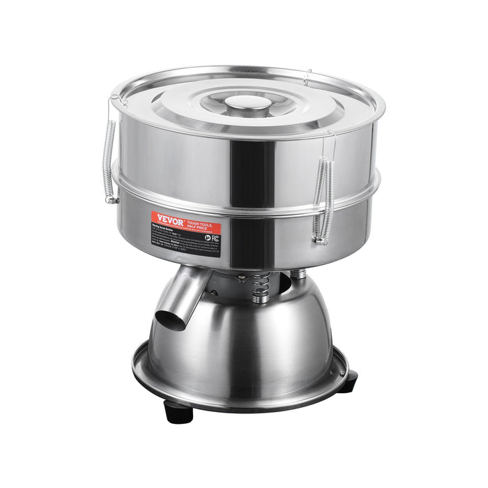 VEVOR Automatic Electric Vibrating Sieve, Stainless Steel Sifter Shaker Machine with 40+60 Mesh, 45W Automatic Powder Sifter Machine Countertop, Electric Sieve Shaker for Flour Powers, Mungbean, Rice