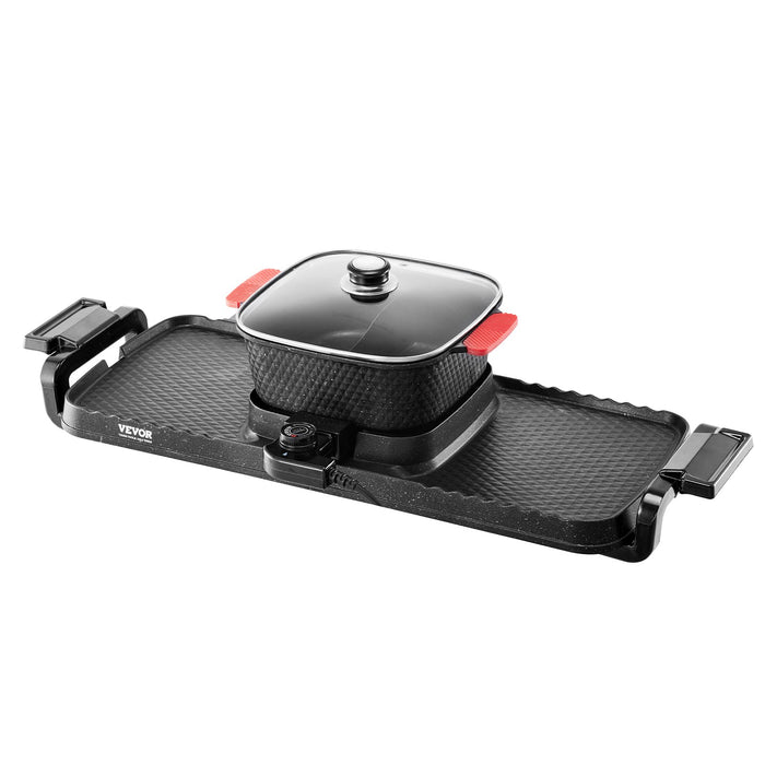 VEVOR Hot Pot with Grill 2300W 2-in-1 Electric Smokeless BBQ with Removable Pot