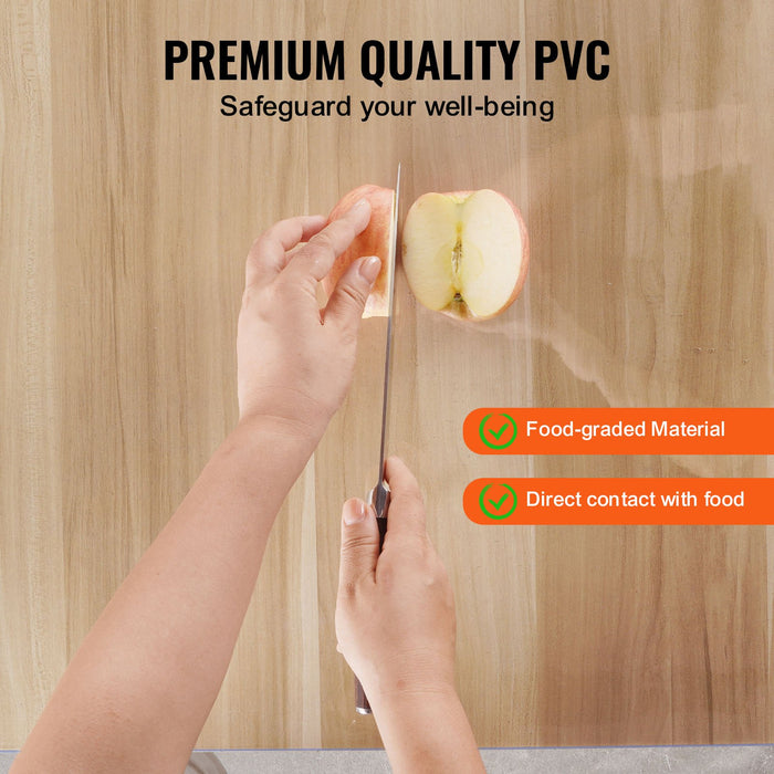 VEVOR Plastic Table Cover, 40 x 60 Inch 2.0 mm Thick Clear Table Protector, Rectangle PVC Desk Mat, Waterproof & Easy Cleaning Desk Pad Tablecloth, for Office Dresser Dining Room Table Night Stand